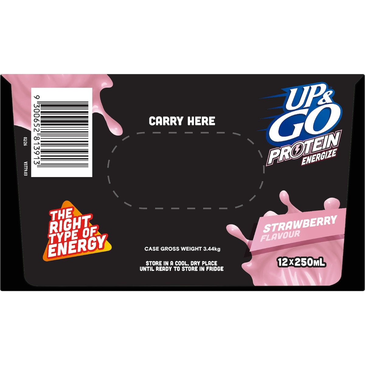 Up&go Protein Energize Liquid Breakfast Strawberry 250ml X 12 Pack