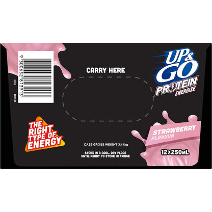 Up&go Protein Energize Liquid Breakfast Strawberry 250ml X 12 Pack