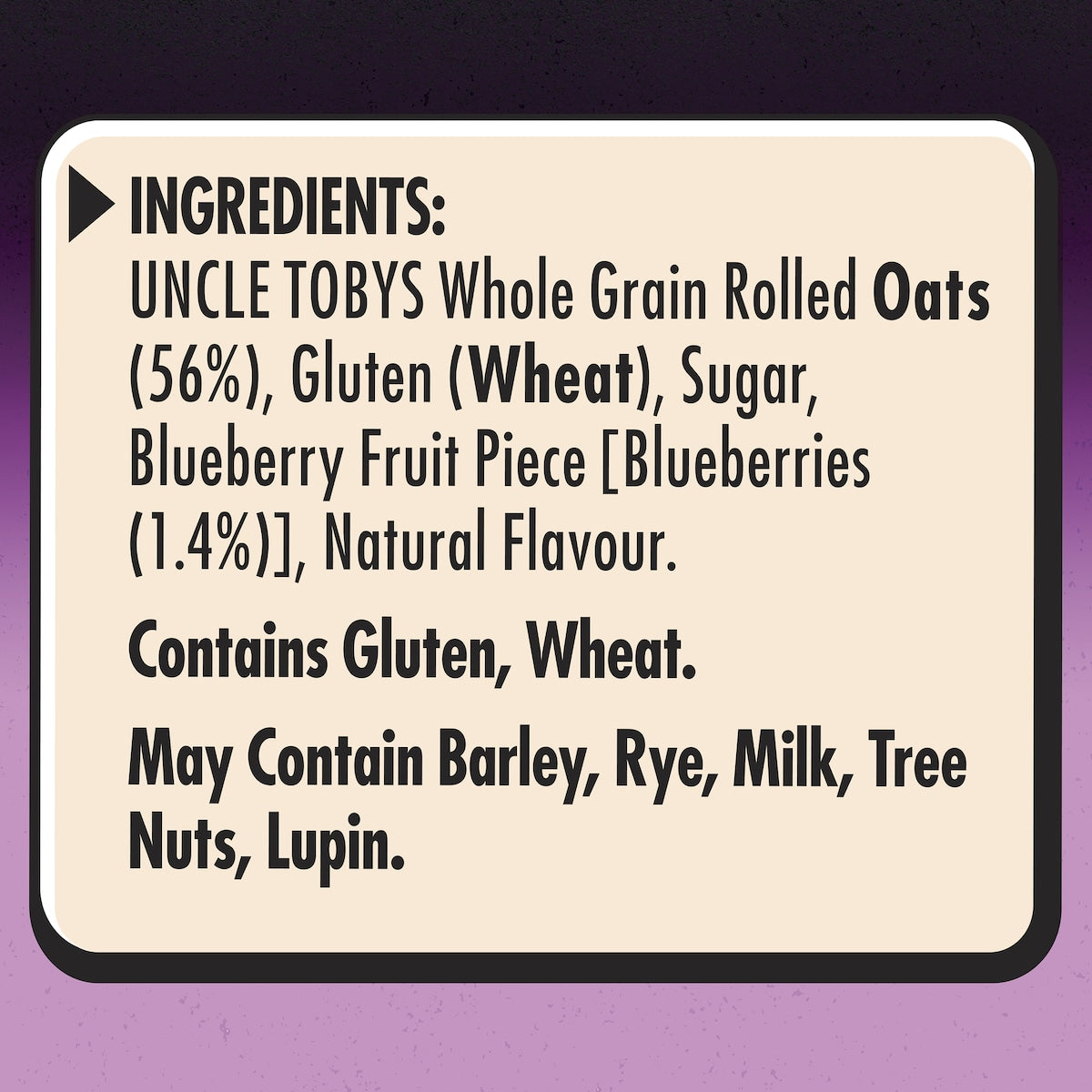 Uncle Tobys Big Bowl Quick Oats Protein Berry Porridge 368g X 8 Pack
