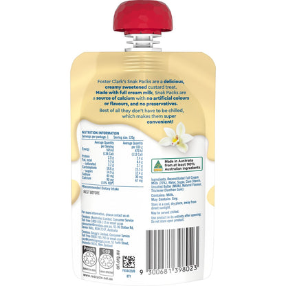 Foster Clark's Snak Pack Vanilla Flavoured Custard Pouch 120g