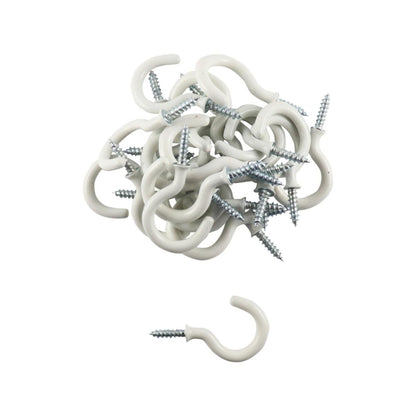 Everhang Cup Hooks - 18mm - PVC - Easy Installation - 25 Pack