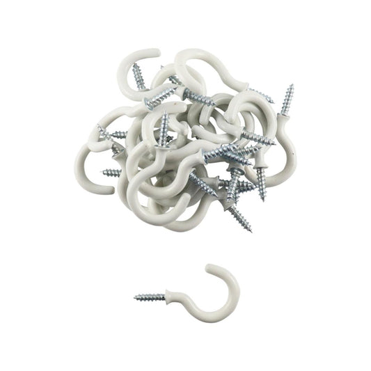 Everhang Cup Hooks - 18mm - PVC - Easy Installation - 25 Pack