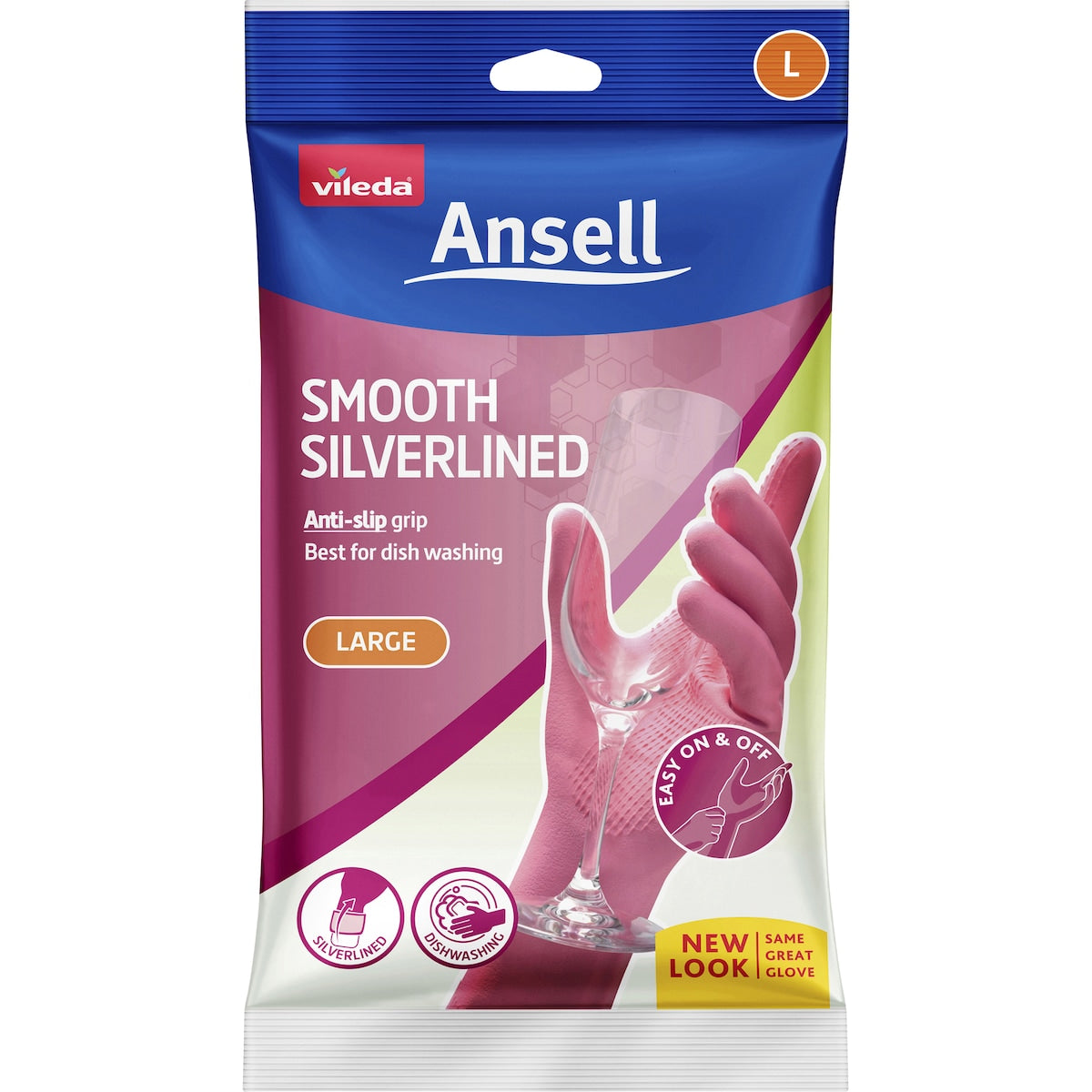 Vileda Ansell Smooth Silverlined Gloves Large Pair each