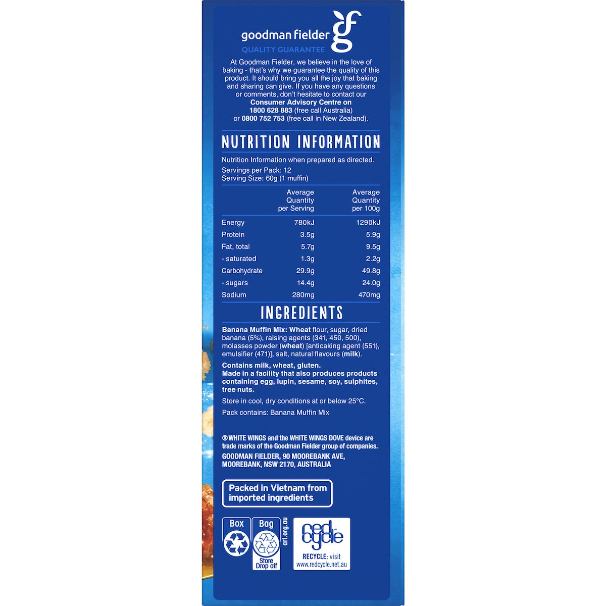 White Wings Banana Muffin 455g