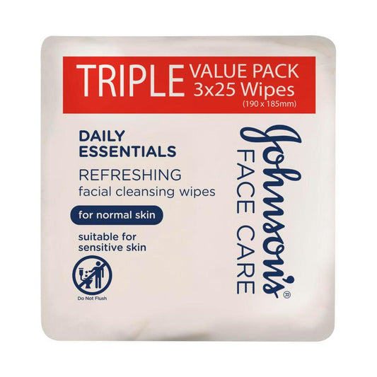 Johnson's 3 In 1 eansing Wipes Normal Value - 75 pack