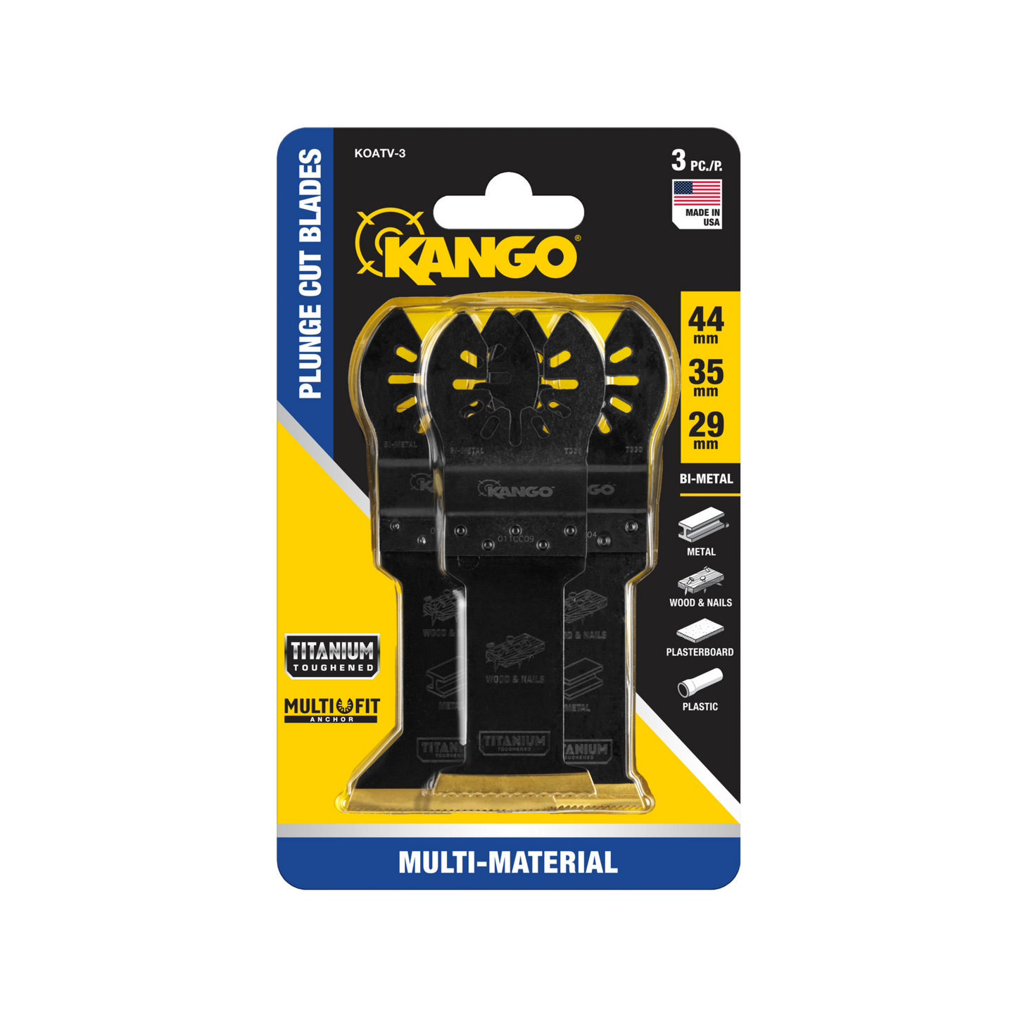 Kango Multi Tool Blade Set - 29, 35, 44mm