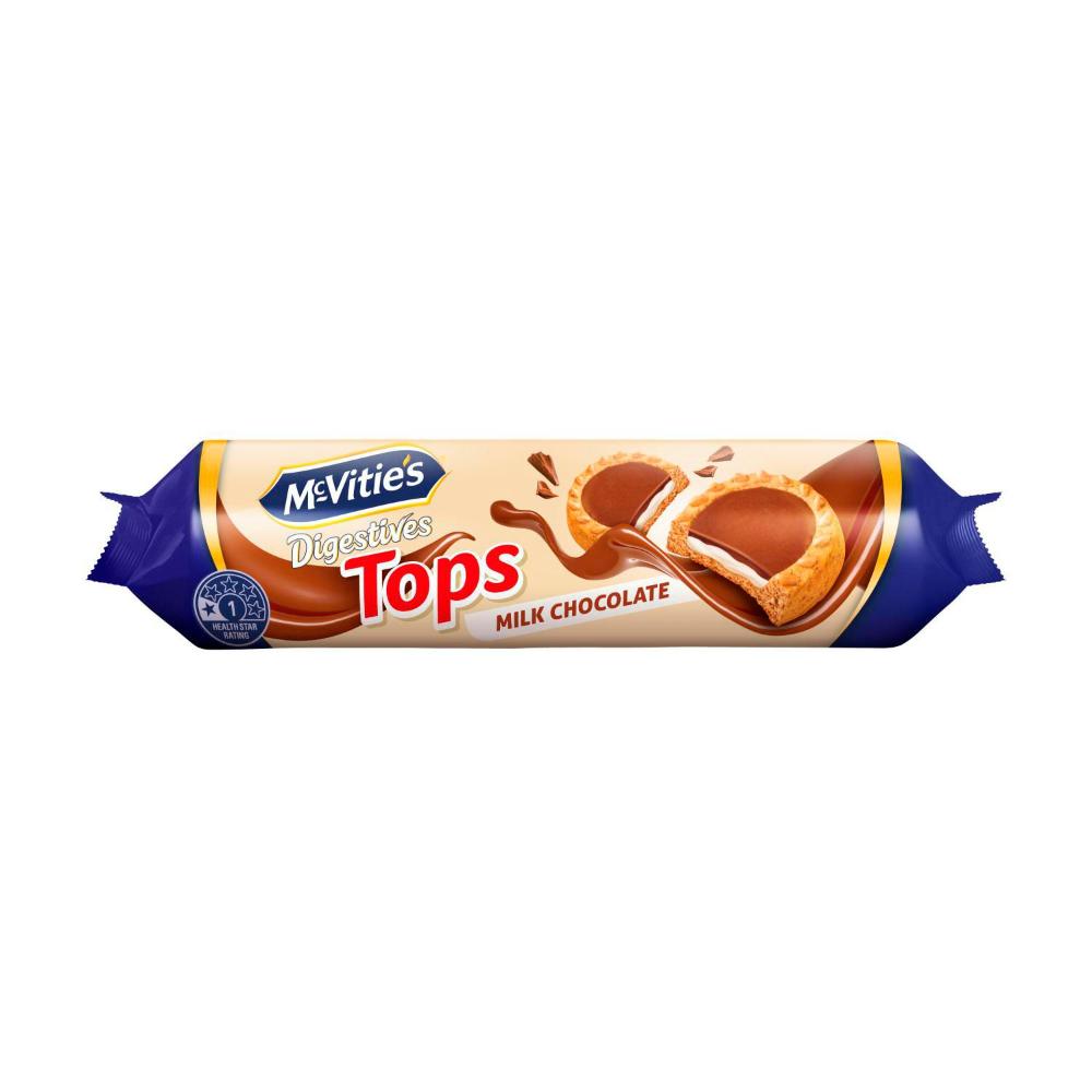 Mcvities Digestives Tops Biscuits Milk Chocolate - 100g