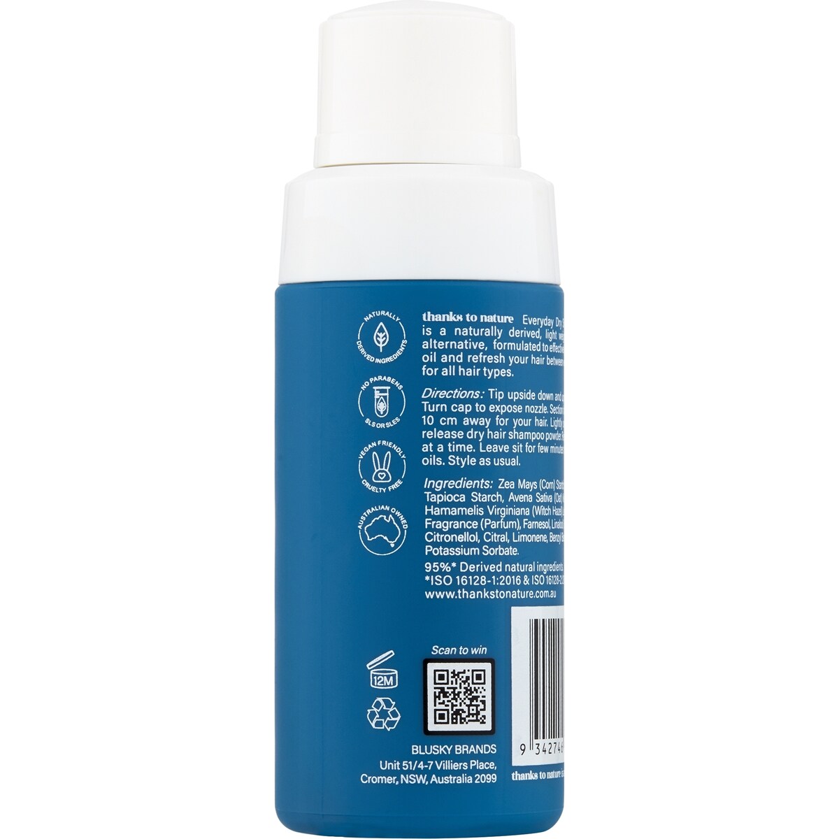 Thanks To Nature Everyday Dry Shampoo Powder 35g