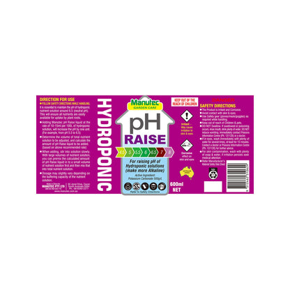 Manutec Hydroponic pH Raise - 600ml