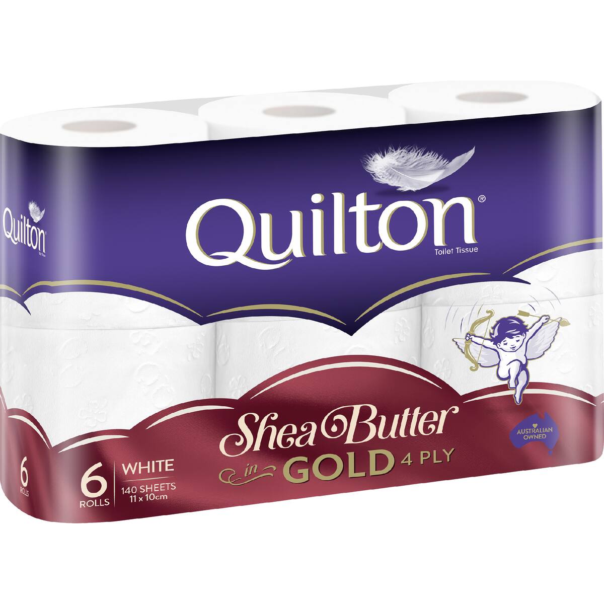 Quilton Gold Shea Butter 4 Ply Toilet Paper 6 Pack