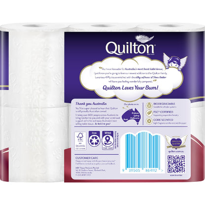 Quilton Gold Shea Butter 4 Ply Toilet Paper 6 Pack