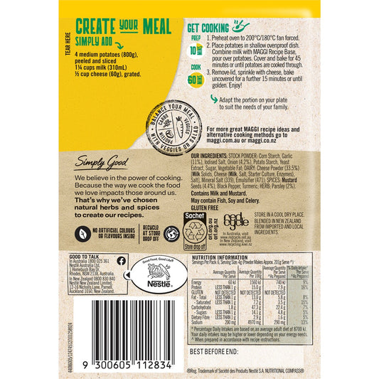 Maggi Side Dishes Creamy Cheese and Garlic Potato Bake 24g