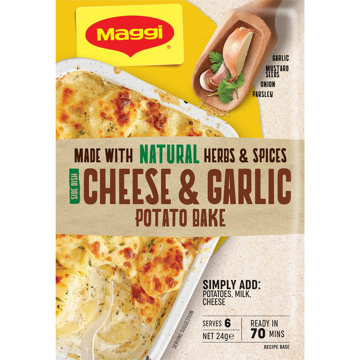 Maggi Side Dishes Creamy Cheese and Garlic Potato Bake 24g
