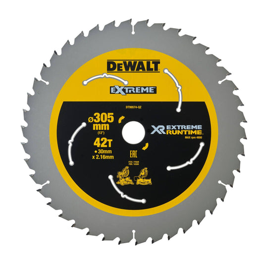Dewalt XR Circular Saw Blade 305mm 42T - C3 Carbide - Extreme Runtime