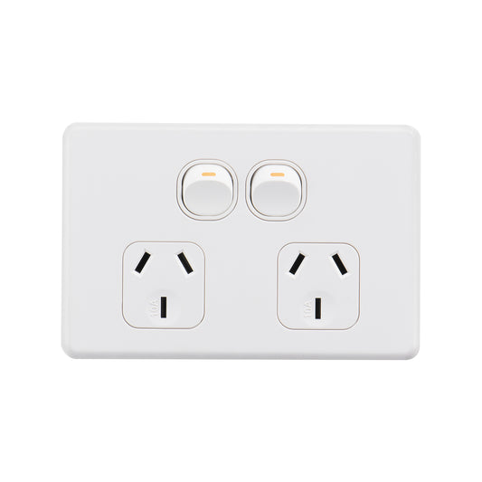 Deta White Matte S Line Double Power Point