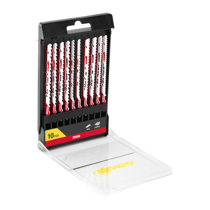 Kango Wood Jigsaw Blade Set - 10 Piece - 102 x 13 x 124mm