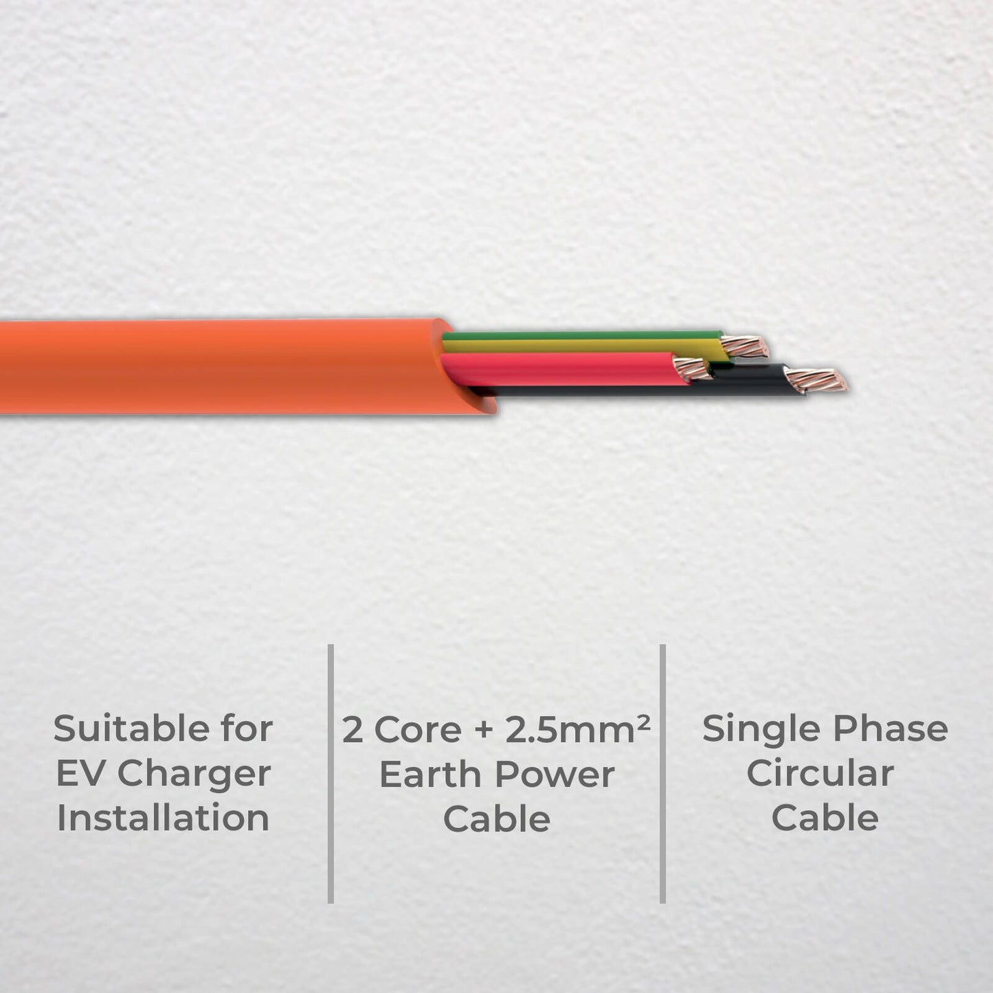 Deta 2 Core E 1 Phase Cable - 4.0mm - Orange - 20m