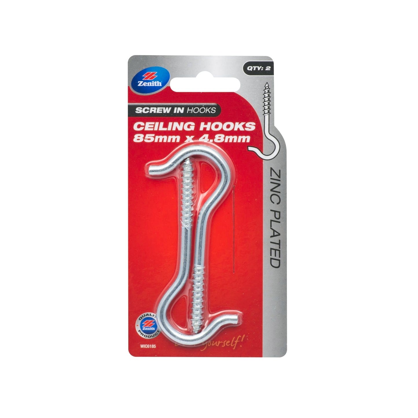 Zenith Ceiling Hook - 8mm - 2 Pack