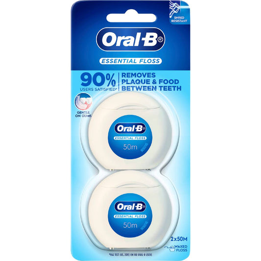 Oral-b Essential Floss Clean Mint 50m 2 Pack