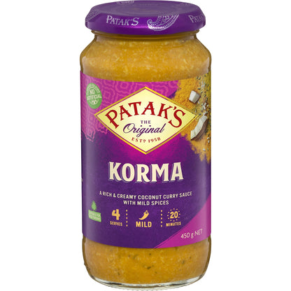 Pataks Korma Curry Simmer Sauce 450g