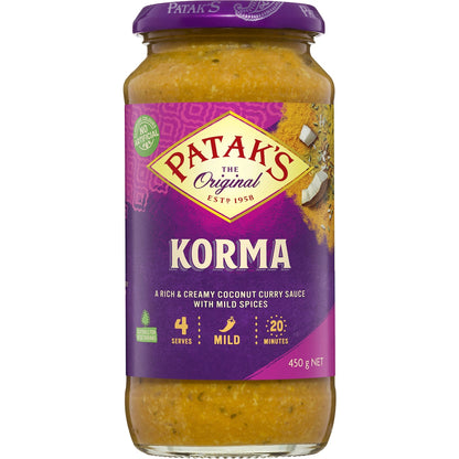 Pataks Korma Curry Simmer Sauce 450g