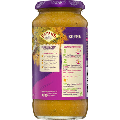 Pataks Korma Curry Simmer Sauce 450g