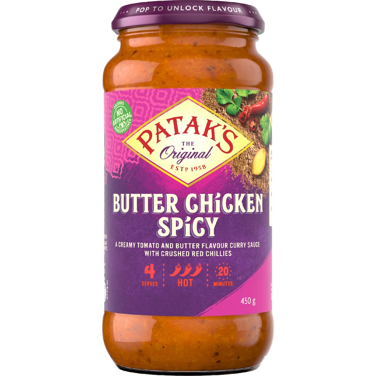 Pataks Spicy Butter Chicken Simmer Sauce 450g