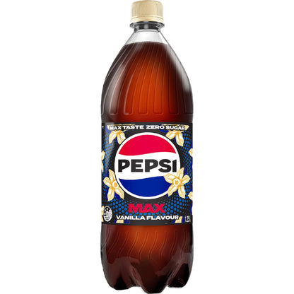 Pepsi Max Cola No Sugar Vanilla Soft Drink Bottle 1.25l