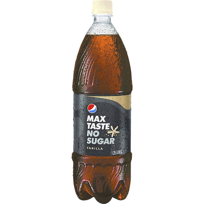 Pepsi Max Cola No Sugar Vanilla Soft Drink Bottle 1.25l