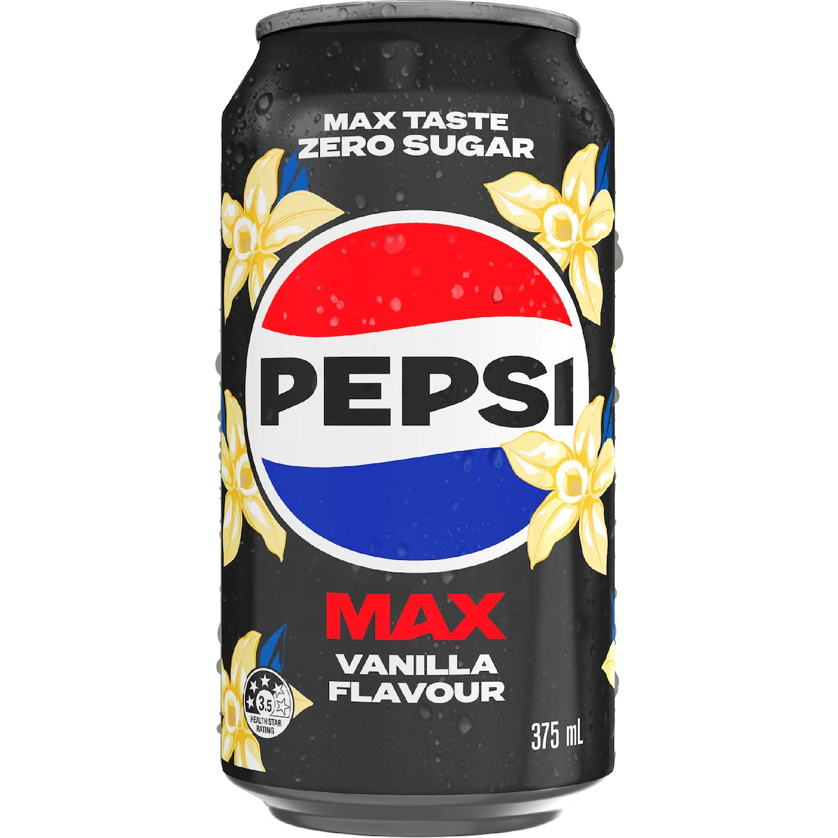 Pepsi Max No Sugar Vanilla Soft Drink Cans 375ml X 10 Pack