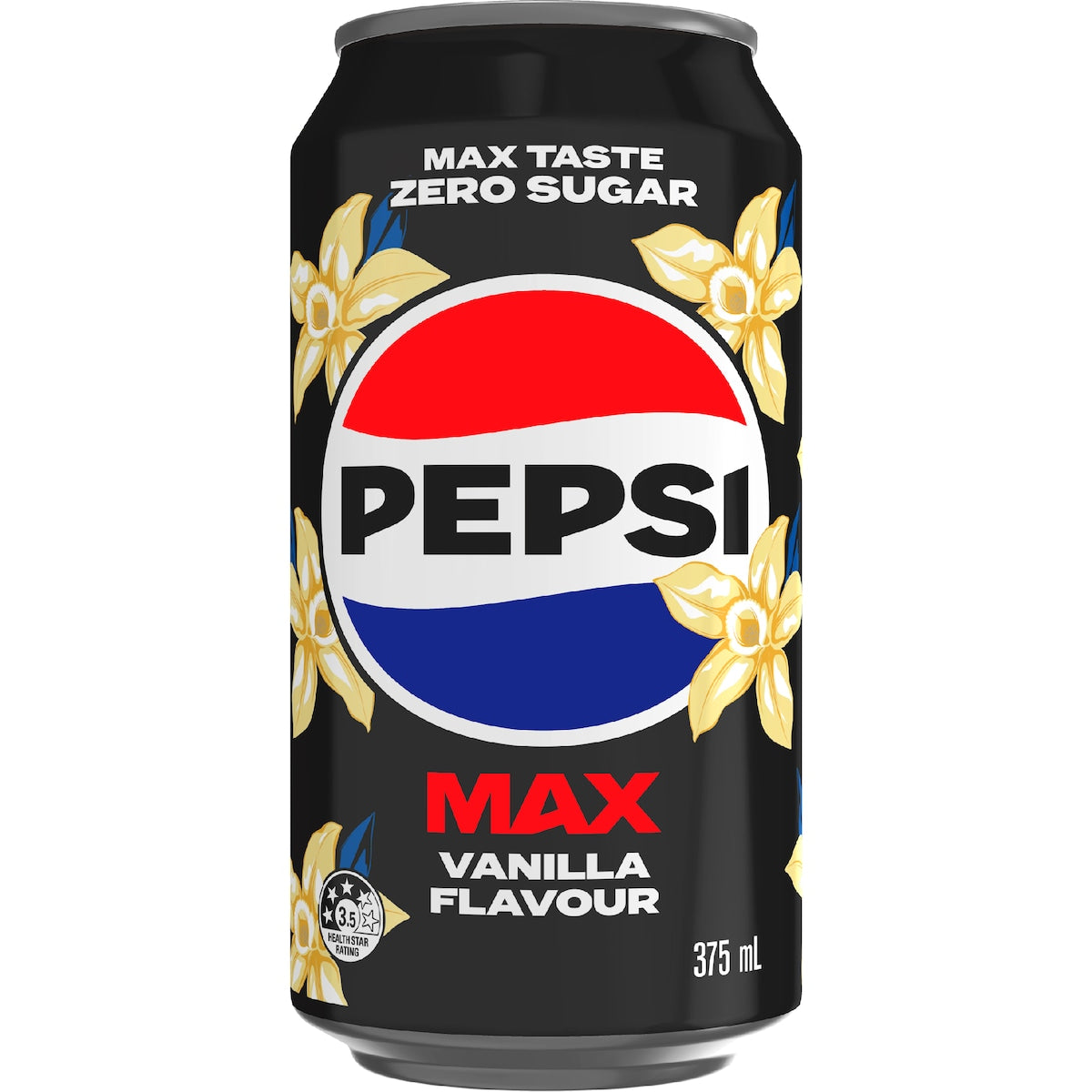 Pepsi Max No Sugar Vanilla Soft Drink Cans 375ml X 10 Pack