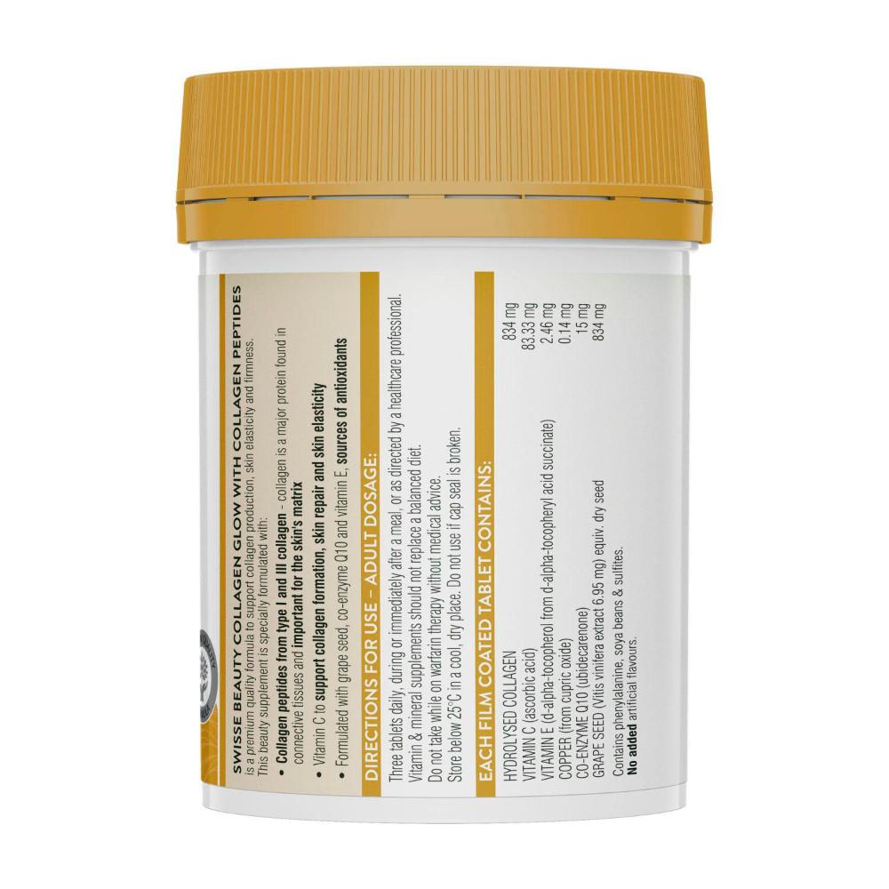 Swisse Beauty Collagen Glow Supports Skin Elasticity & Firmness 120 Tablets - 120 pack