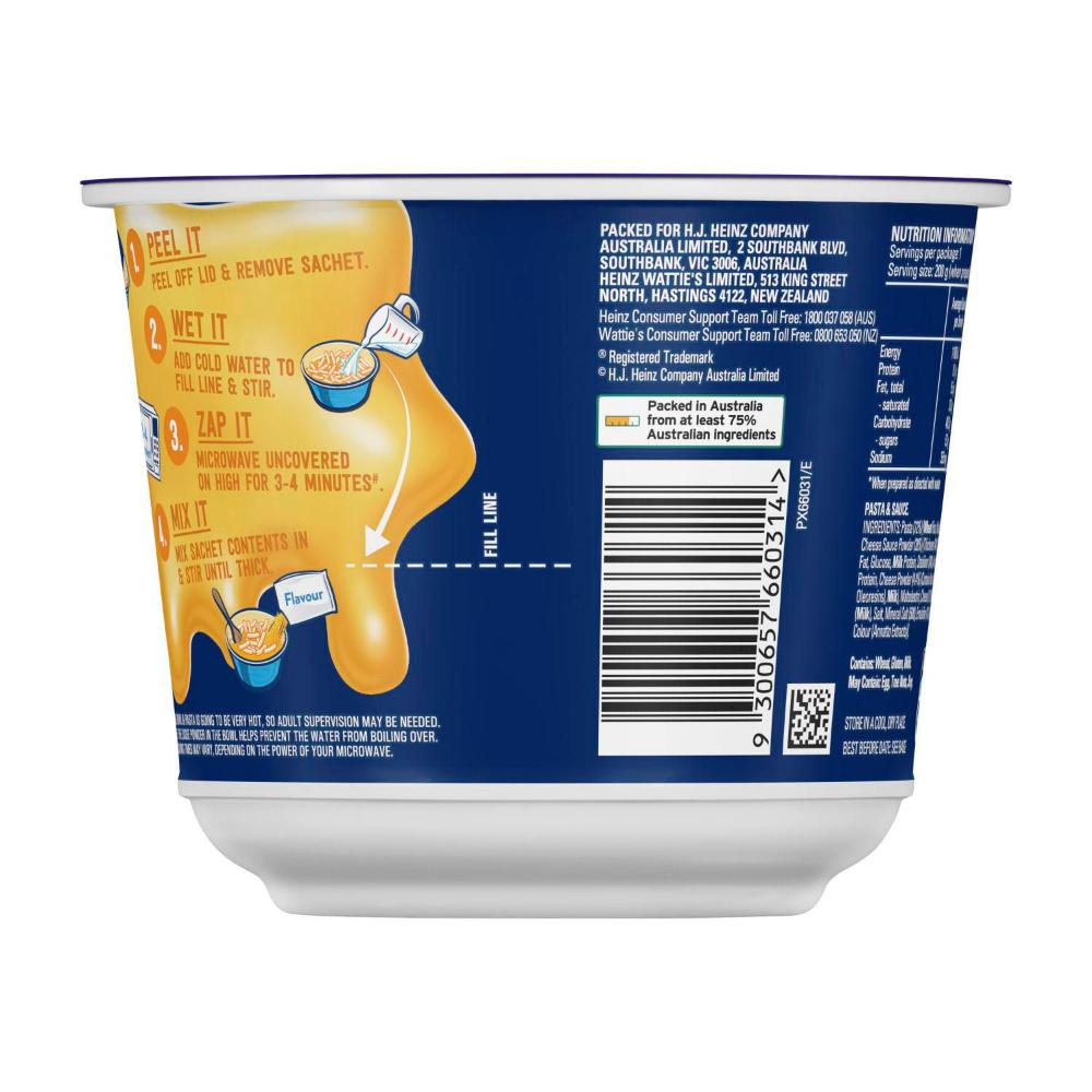 Kraft Easy Mac And Cheese Classic Cheese Pasta Bowl Macaroni Noodles - 73g