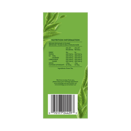 Twinings Pure Green Tea Bags 50 Pack - 100g