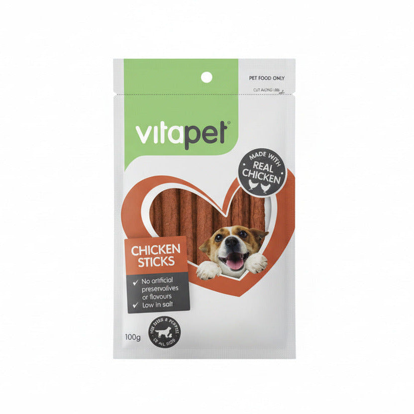Vitapet Jerhigh Chicken Sticks Dog Treats - 100g