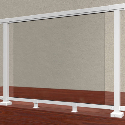 Peak White Aluminium Deck Balustrade Base Rail Support - 107 x 50 x 105mm - 2 Pack
