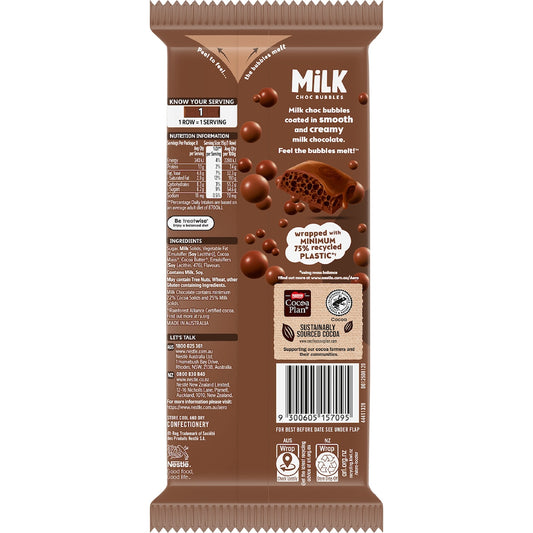 Nestle Aero Milk Chocolate Block 118g