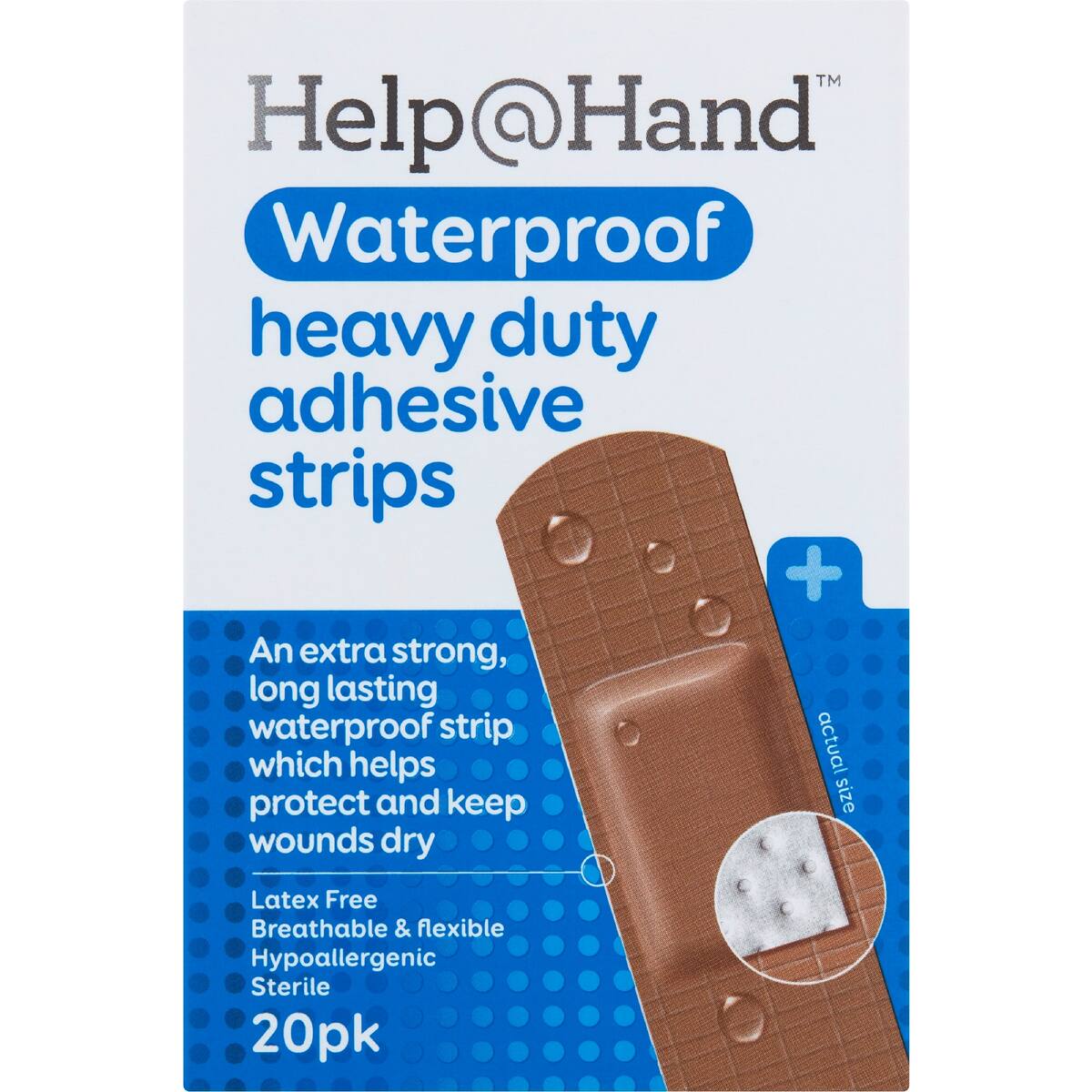 Help@hand Waterproof Heavy Duty Adhesive Strips 20 Pack