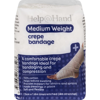 Help@hand Medium Weight Crepe Bandage 7.5cm X 1.6m Each