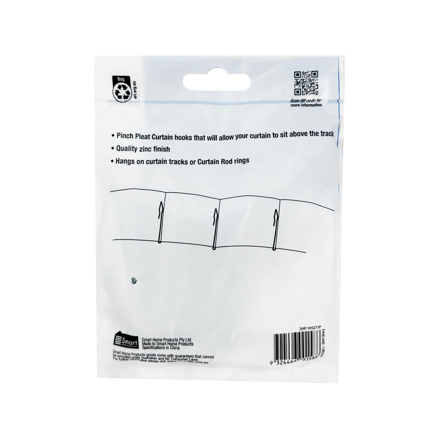 Windoware Slip in Curtain Hook - 13mm - 14 Pack