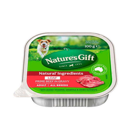 Nature's Gift Adult All Breeds Wet Dog Food Loaf Prime Beef in Gravy - 100g
