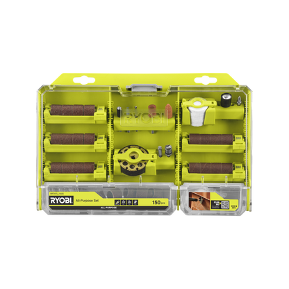 Ryobi Twist Lock Rotary Tool Accessory Set - 55 x 1 x 101mm - 150 Piece
