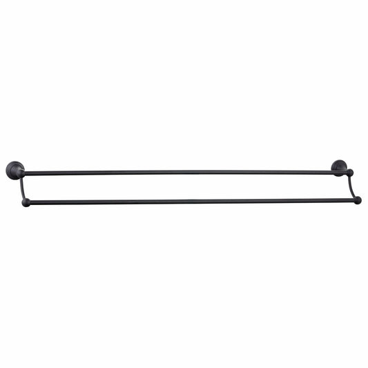Mondella Matte Black Maestro Double Towel Rail - 935mm