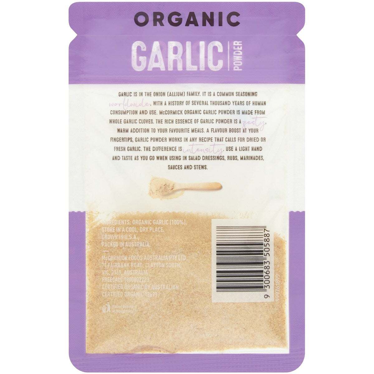 McCormick Organic Garlic Powder 17g