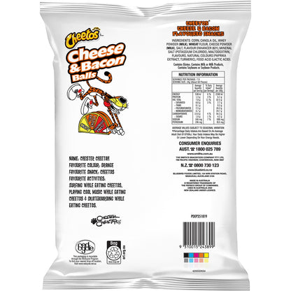 Cheetos Cheese & Bacon Snacks Party Size Bag 190g