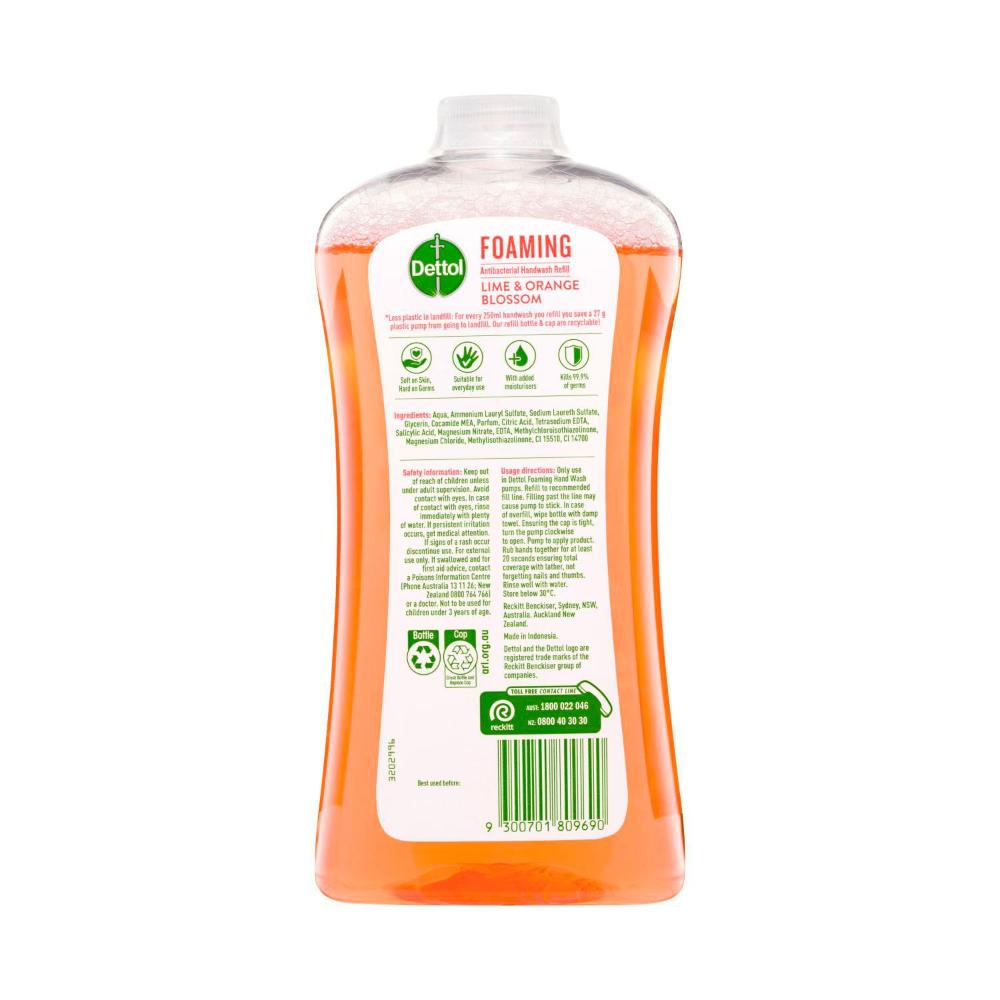 Dettol Antibacterial Foam:hand Wash Lime & Orange Refill - 900mL