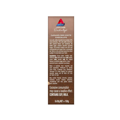 Atkins Low Carb Endulge Bars Caramelised White Chocolate 5x30g - 150g