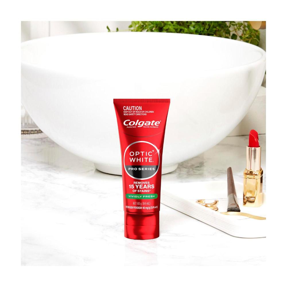 Colgate Optic White Pro Series Teeth Whitening Toothpaste Vividly Fresh With 5% Hy ... 80g