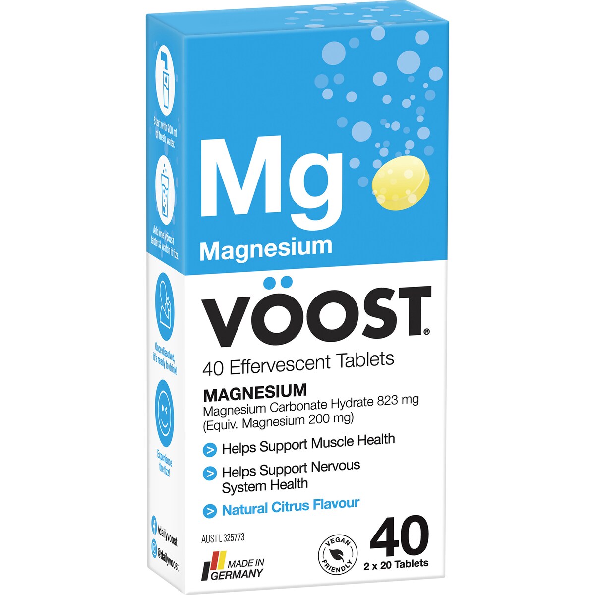 VOOST Effervescent Magnesium Tablets 40 pack
