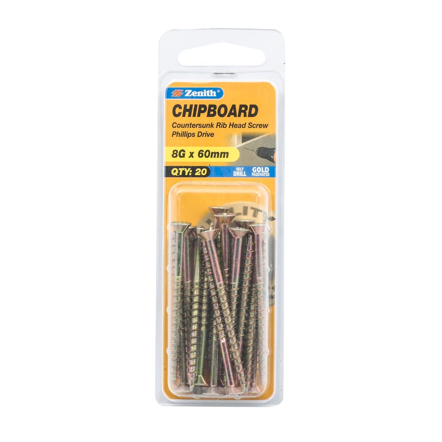 Zenith 8g x 60mm - Gold - 20 Pack